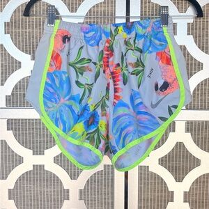 Nike Women's Tropical Print Athletic Shorts - Gray and Multicolor